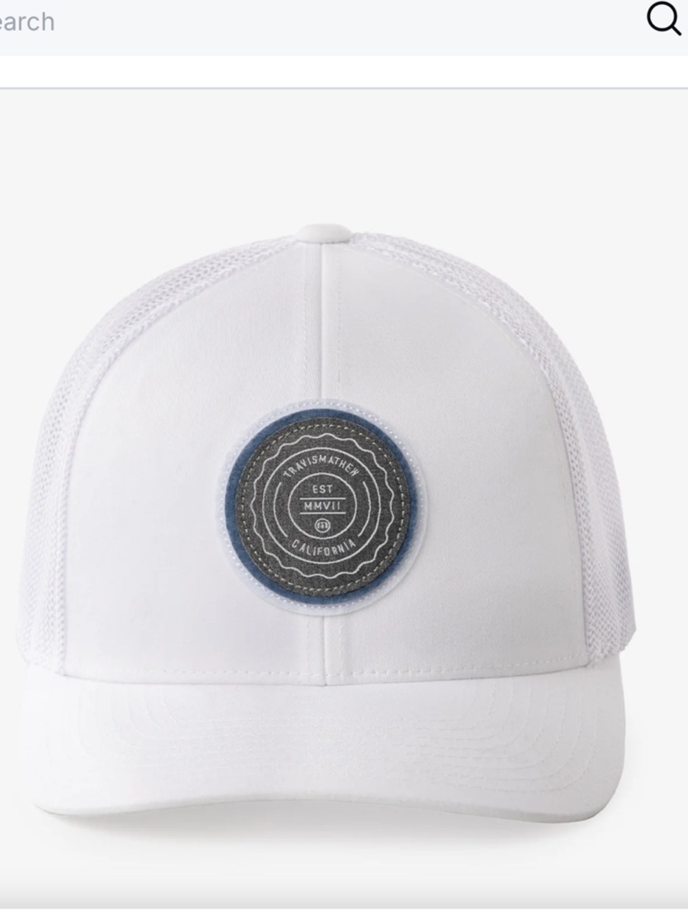 Travis Mathew White The Patch SnapBack Hat